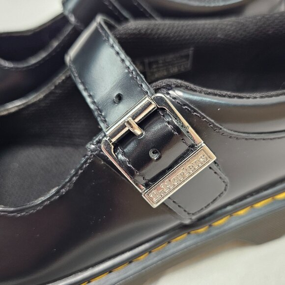 Doc Dr Martens MJ Bex J Shoes Black Leather Mary Jane Dress Boots Girls Size 2 - Picture 4 of 11